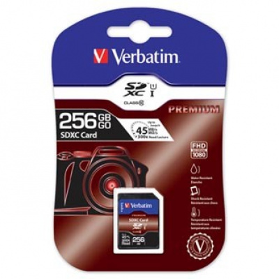 Verbatim 44026 Secure Digital Card Premium U1, memory card, SDXC, 256GB, UHS-I U1 (Class 10), 