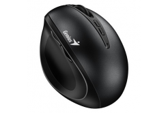 Genius Ergo 8300S Mouse, 1600DPI, 2.4 [GHz], optical, 7 buttons, wireless, black, 2x AAA, vertical