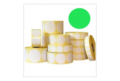 Self-adhesive labels rounded 35 mm, 1000 pcs, light green paper for TTR, roll