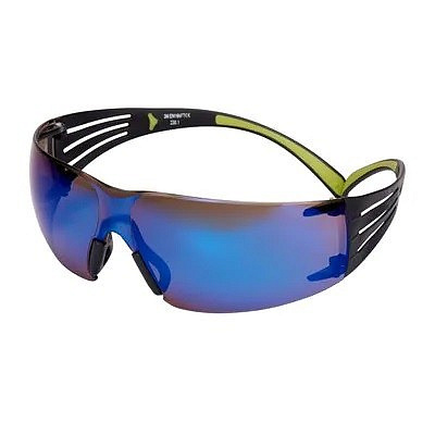 3M SecureFit SF408AS Safety Glasses, Blue Mirror