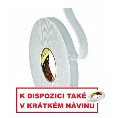 3M 9515W Montážní pěnová oboustranná páska, bílá 12 mm x 3 m