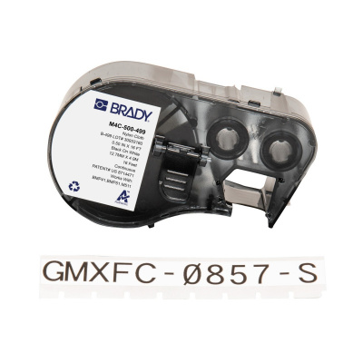 Brady M4C-500-499 / 170794, 12.70 mm x 4.88 m, Nylon, black text / white tape