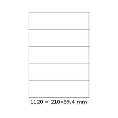 Self-adhesive labels 210 x 59,4 mm, 5 labels, A4, 100 sheets