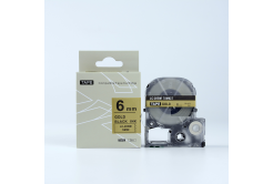 Epson LK-SM6ZW, 6mm x 9m, black text / gold tape, compatible tape