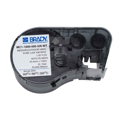 Brady MC1-1000-595-GN-WT / 131598, slef-adhesive tape 25.40 mm x 7.62 m
