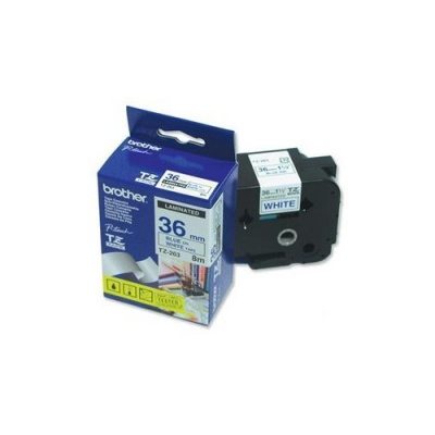Brother TZ-555 / TZe-555, 24mm x 8m, white text / blue tape, original tape