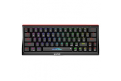 Marvo HECATE 61WR, keyboard US, gaming, Tri-mode, black, mechanical, Rainbow backlighting, red switches