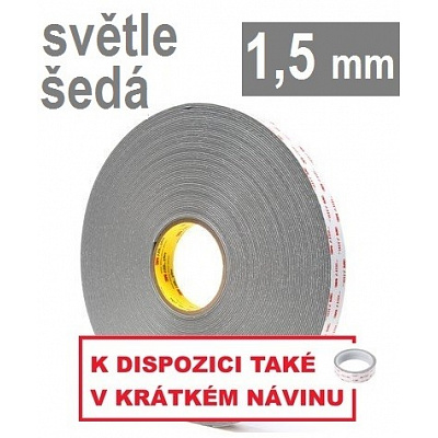 3M VHB™ 4956-P, thickness 1.5 mm; light gray double-sided very high-bond acrylic tape 19 mm x 33 m