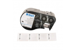 Brady M4-135-427-AW / 170748, 6.35 mm x 27.94 mm, Vinyl, black text / white tape