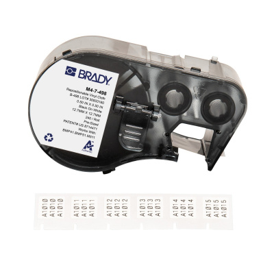 Brady M4-7-498 / 170787, 12.70 mm, Vinyl, black text / white tape