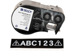 Brady M4C-500-595-BK-WT / 170821, 12.70 mm x 7.62 m, Vinyl, white text / black tape