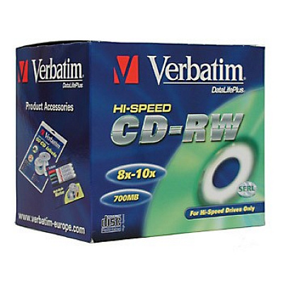 VERBATIM CD-RW (10-Pack) Jewel/High Speed/8x-12x/DLP/700MB