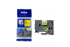 Compatible tape Brother TZ-FX611/TZe-FX611, 6mm x 8m, flexi, black text / yellow tape