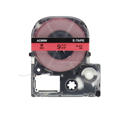 Epson LK-3RBP, SC9RW, C53S653001, 9mm x 9m, black text / red tape, compatible tape