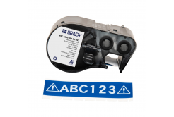 Brady M4C-1000-595-BL-WT / 170836, 25.40 mm x 7.62 m, Vinyl, white text / blue tape