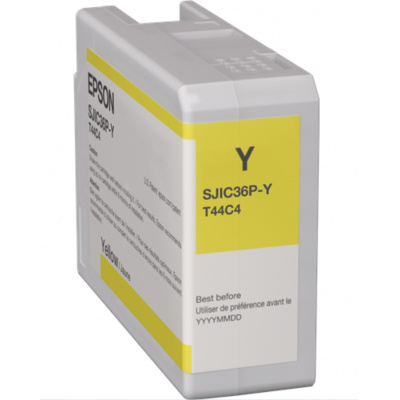 Epson SJIC36P-Y C13T44C440 for ColorWorks, yellow original ink cartridge