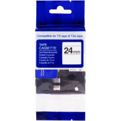 Compatible tape Brother TZ-NFX251/TZe-NFX251, 24mm x 5m, flexi, nylon, black text/white tape