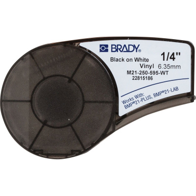 Brady M21-250-595-WT / 139744, vinyl tapes, 6.35 mm x 6.40 m
