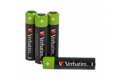 VERBATIM Rechargeable AAA Batteries Premium 4-Pack 950mAh HR03