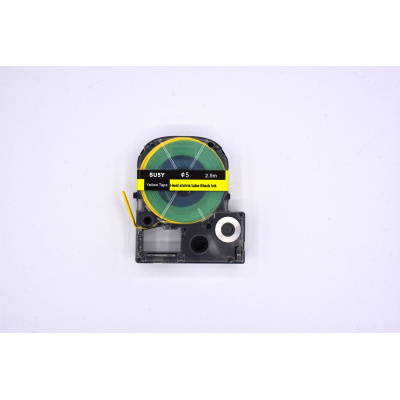 Epson LK-4YBA5 / SU5Y, 5mm x 2.5m, black print / yellow background, shrink tube compatible tape