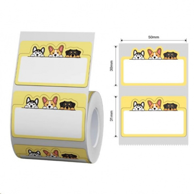 Niimbot A2A78948803, 50x30mm, 220pcs, Dogs, colorful self-adhesive labels