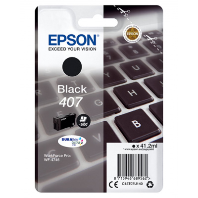 Epson 407 C13T07U140 černá (black) originální cartridge