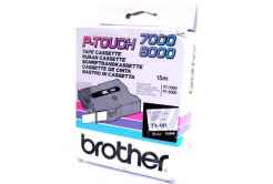 Brother TX-141, 18mm x 8m, black text / clear tape, original tape