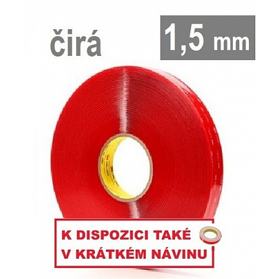 3M VHB™ 4915-F, thickness 1.5 mm; transparent double-sided very high-bond acrylic tape 12 mm x 25 m