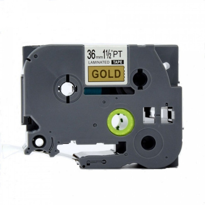 Compatible tape Brother TZ-861 / TZe-861, 36mm x 8m, black text / gold tape