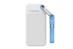 SSD Externí Verbatim Pocket SSD letní edice, 32321, 2000GB, bílý, obsahuje 2x gumový kryt (bílý a světle modrý), USB C