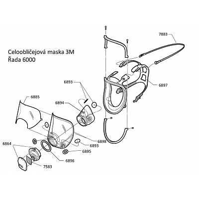 3M 6897 Replacement harness assembly for full face mask