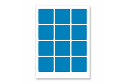 Self-adhesive labels 60 x 60 mm, 12 labels, A4, 20 sheets, blue