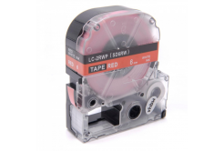 Epson LC-SD6RW, 6mm x 8m, white text / red tape, compatible tape