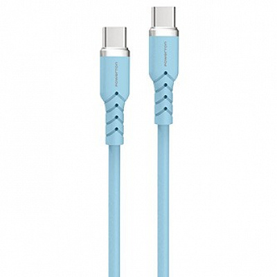 Powerton ENERGY PASTEL EDITION USB-C Cable, 60W, 1 m, silicone, blue