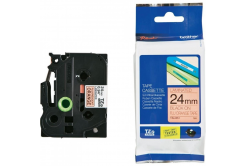 Brother TZ-B51 / TZe-B51, 24mm x 8m, black text/signal orange, original tape