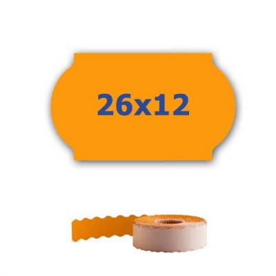 Price labels for labeling pliers, 26mm x 12mm, 900pcs, signal orange