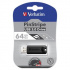 Verbatim 49318 Store N Go PinStripe, USB flash drive, USB A 3.0, 64GB, with pull-out connector, black