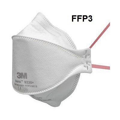 3M 9330+ Aura™ Filtering Half Mask without Exhalation Valve (FFP3)