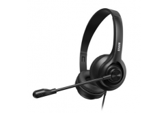 Marvo HP1001, headphones with microphone, volume control, black, 2 x 3.5 mm jack