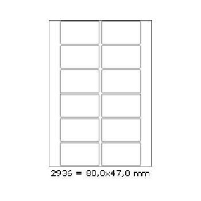 Selfadhesive labels 80 x 47 mm, 12 labels, A4, 100 sheets