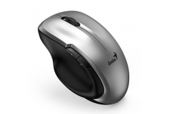 Genius Ergo Mouse 8200S, 1200DPI, 2.4 [GHz], optical, 5 buttons, wireless, silver, 1 pc AA, BlueEye sensor, USB-C adapter
