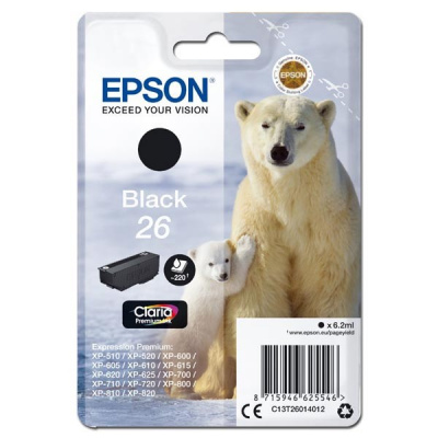 Epson T260140 C13T26014012 black original ink cartridge