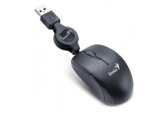 Genius Mouse Micro Traveler V2 31010125105, 1200DPI, optical, 3 buttons, wired USB, black, Micro