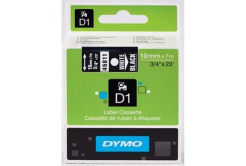 Dymo D1 45811, S0720910, 19mm x 7m, white text / black tape, original tape