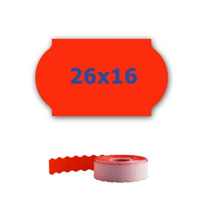 Price labels for labeling pliers, 26mm x 16mm, 700pcs, signal red