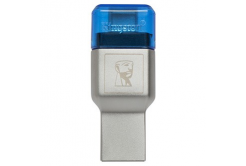 Kingston reader USB 3.0 (3.2 Gen 1), MobileLite Duo 3C, microSD, external, blue, connectory USB A / USB C