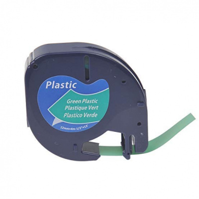 Dymo 59425, S0721590 / 91204, S0721640 LetraTag 12mm x 4m, black / green, compatible tape