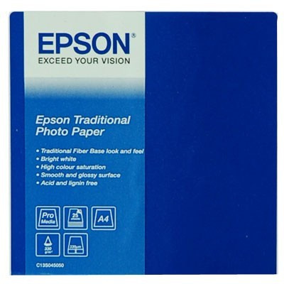 Epson Traditional Photo Paper C13S045050, 330 g/m2, A4, 25pcs, satin, inkjet, white, photo paper