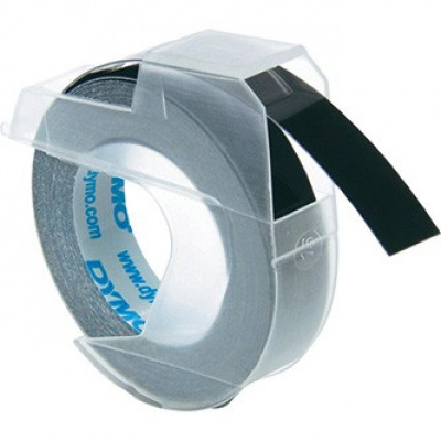 Dymo S0898130, 9mm x 3m, white text/black tape, original tape