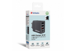 Verbatim 49700 Network adapter 30W, 4 ports, 1x USB-C, 3x USB-A
